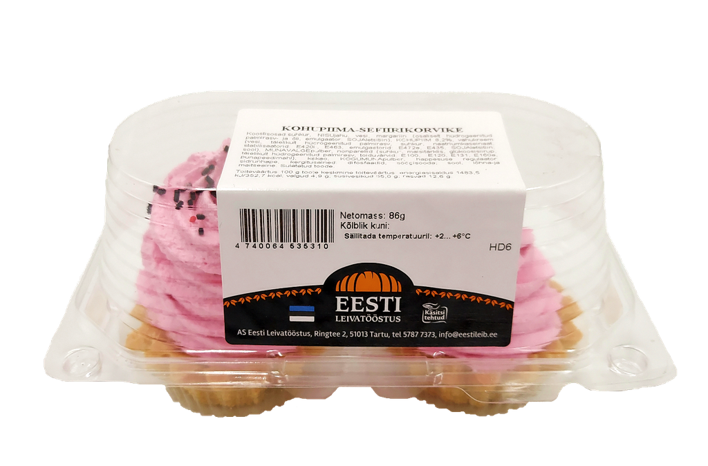 Kohupiima-sefiirikorvike karbis 2 tk (86g)